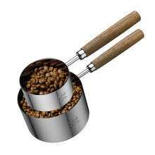 Stainless Steel Dog Food Scoop with Two-Pack Measuring-Cup: 1CUP and 1/4CUP-Perfect for Precise Pet Mealtime Portioning