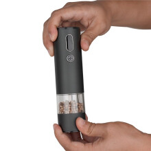 Moulin à Poivre Électrique Rechargeable, avec Double Affichage de la Température et de L'Humidité, Idéal pour un Usage Domestique