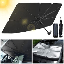 Parasole per auto MKISHINE 79x145 cm Argento Titanio