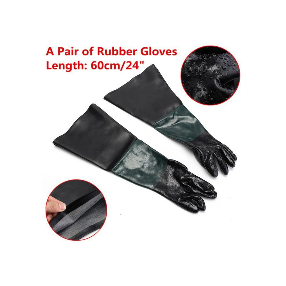 Neufu Pair Of Rubber Sandblasting Gloves For Sandblaster, Cabinet Blasting, 60Cm 6485316038420