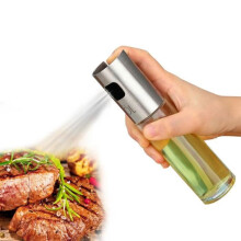 Küchen-Ölspray aus Glas und Edelstahl – Jiyaru – 100 ml – Transparent – Butterdose – Öler