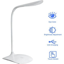 Lampada da scrivania a LED per la lettura, 3 livelli di luminosità, ricaricabile, luce LED flessibile, lampada da comodino con sensore