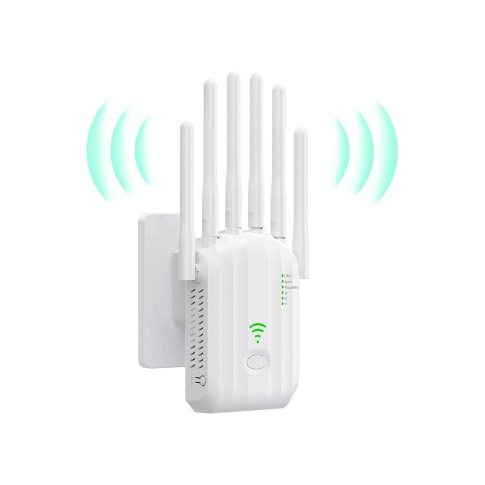 Wifi Repeater, 1200Mbps Wifi Amplifier, 6 Antennas, 2 Lan Ports, Wifi Extender, Repeater/Router/Ap Mode, For Home And Office 6485316039922