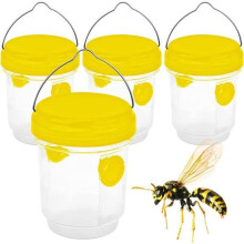 4-teiliges Hänge-Fallenset für Wespen und Hornissen im Außenbereich, inklusive Flaschenfalle für Asiatische Hornissen, Fliegen-, Mücken