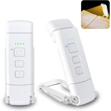Lampada da lettura a clip USB AUDBURN: 3 modalità di colore, 5 livelli di luminosità, ricaricabile, durata della batteria di 1 settiman