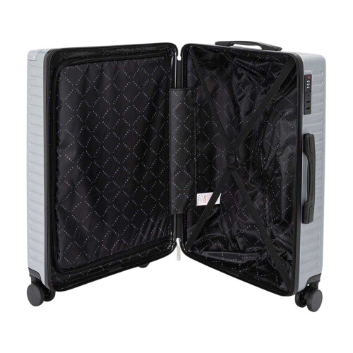 Linea Ribbed Metal Travel Suitcase 2