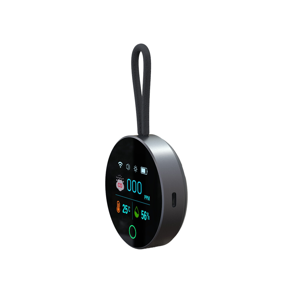 (Black) Co Carbon Monoxide Detector Alarm Magnetic Portable Outdoor Camping Indoor Home Live Touch Buttons Environment Detection 4017648555966
