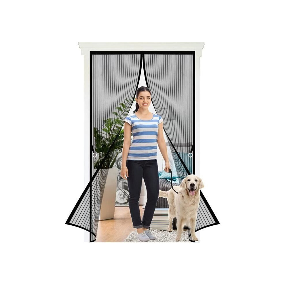 Magnetic Door Mosquito Net Curtain 140 X 220Cm - Magnetic Mosquito Net Curtain - Automatic Closing - Black 6485316036433