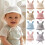 Casquette oreilles de lapin en coton chaud, doux,-Blanc 10