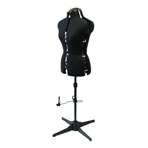 (Medium (UK 16-22)) Adjustable Dressmakers Dummy, 8 Part, Plain Black, Available in 2 Sizes 2