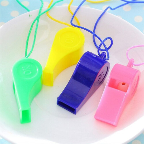 Plastic Whistle Colorful Cheer Referee Whistle with Lanyard (Random Color) 1