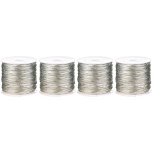 4Rouleaux Corde Métallique Argentée Décoration Cadeaux