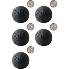 5X Bowl,Molecular Cuisine Creativity Imitate the Round Smoke Cup Black Tableware the Fire Stone Plate