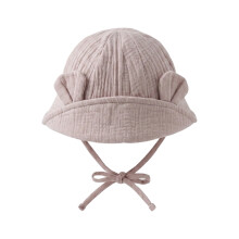 Sun Protection Hat Bear Ear Basin Hat with Straps-Taropurple