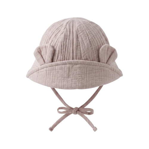 Sun Protection Hat Bear Ear Basin Hat with Straps-Taropurple