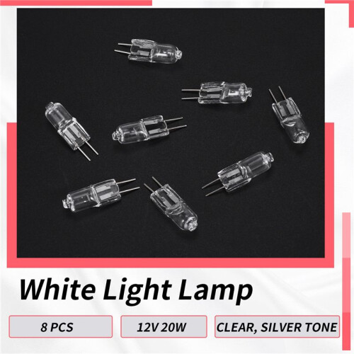 12V 20W Halogen Bulb Warm White Light Lamp Bi-Pin Base 8 Pcs 2