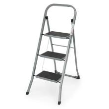 LIVIVO 3 Step Folding Ladder Steel Frame Handrail