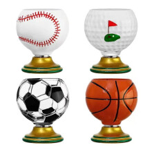 (Golf Cup) Hand-Painted Rotating Soccer Whiskey Glass World Cup Fan Gift Creative Beer Mug Stress Relief Glass Ball Cup