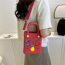 (blue, 迷你款小号20*16*8cm 190g) Mini Cute Kids Holes Bag Beach Vacation Swimming EVA Waterproof Portable Tote Organizer for Travel