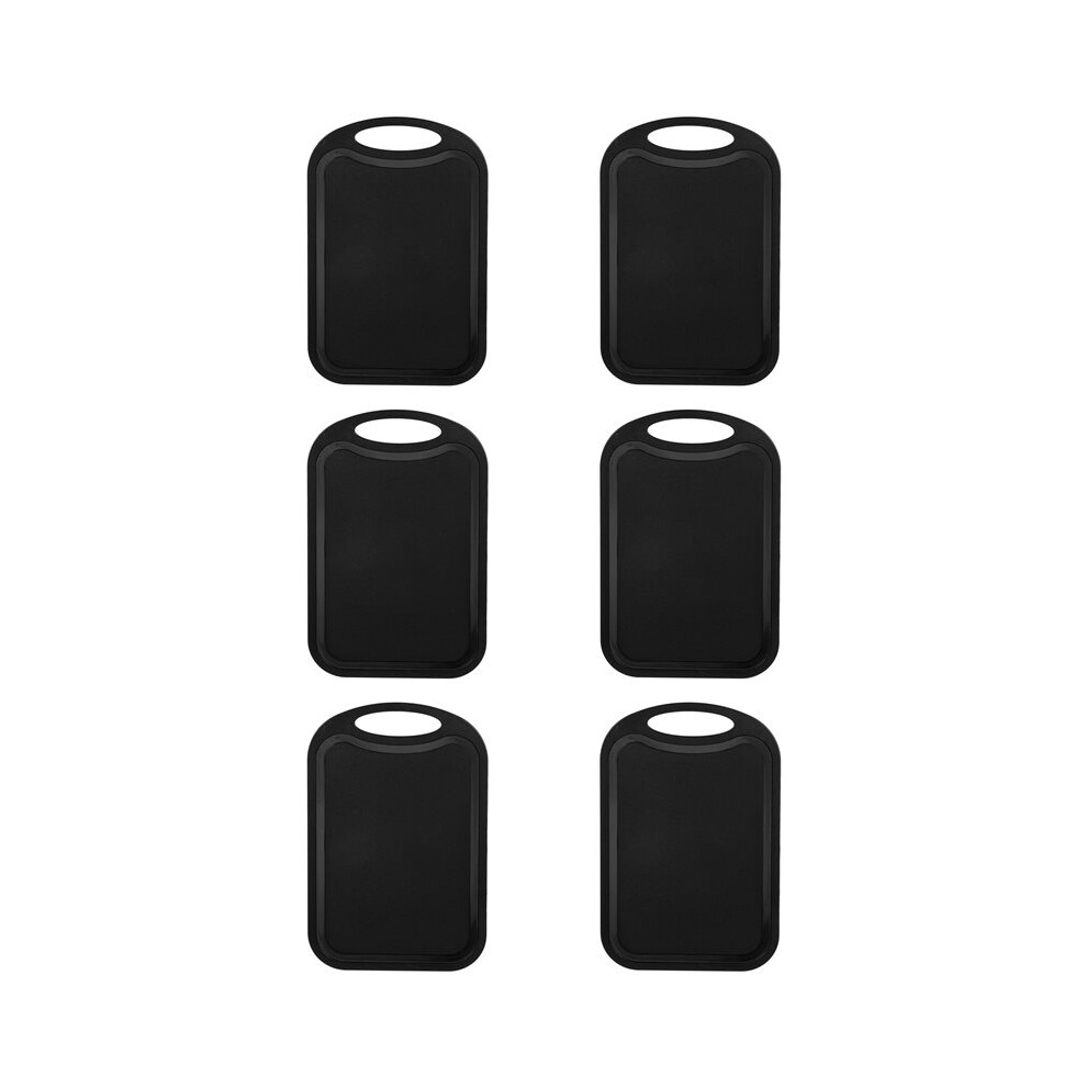 6X Plastic Chopping Block Meat Vegetable Cutting Board Non-Slip Anti Overflow With Hang Hole Chopping Board Black 4712036056178