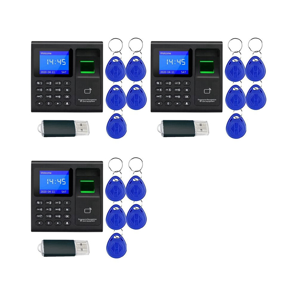 3X Attendance Machine Fingerprint Password Clock For Employee With Finger Scan, Rfid And Pin Punching In One 4712523468149