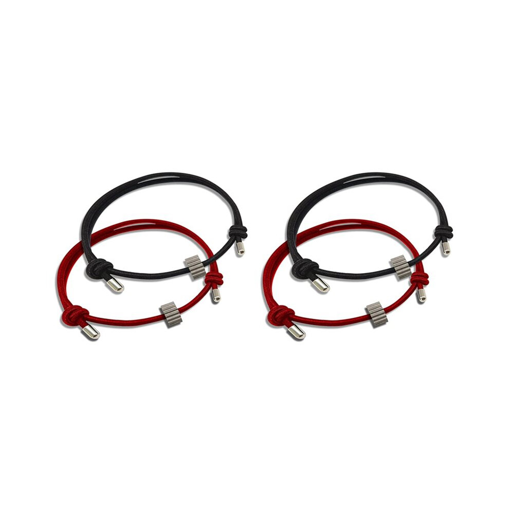 4Pcs Car Window Glass Breaker Bracelets With Tungsten Carbide Bead For Automotive Window Glass Emergency Tool, Black/Red 6034185721430