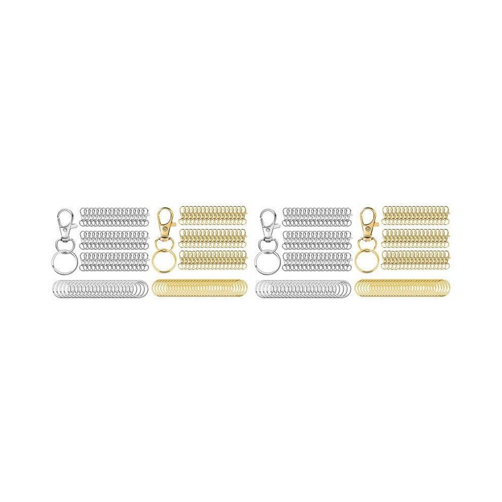 200Set Metal Swivel Snap Hooks With Key Rings For Keychain Clip, Lanyard, Key, Art Crafts, Silver+Gold 6032910517631