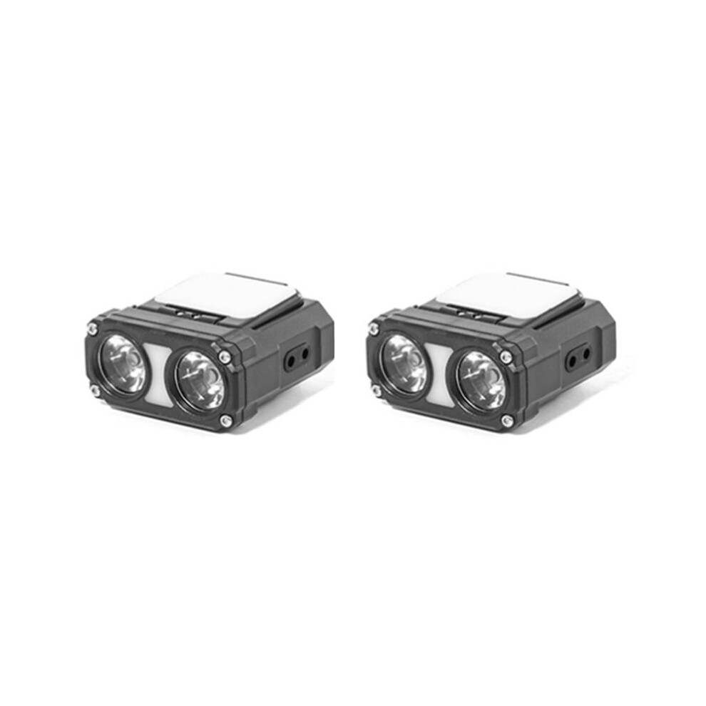 2X Dual Hat Clip Cap Light Led Headlamp Sensor Headlight Usb Rechargeable Adjustable Angle Camping Headlamp 4712896354445