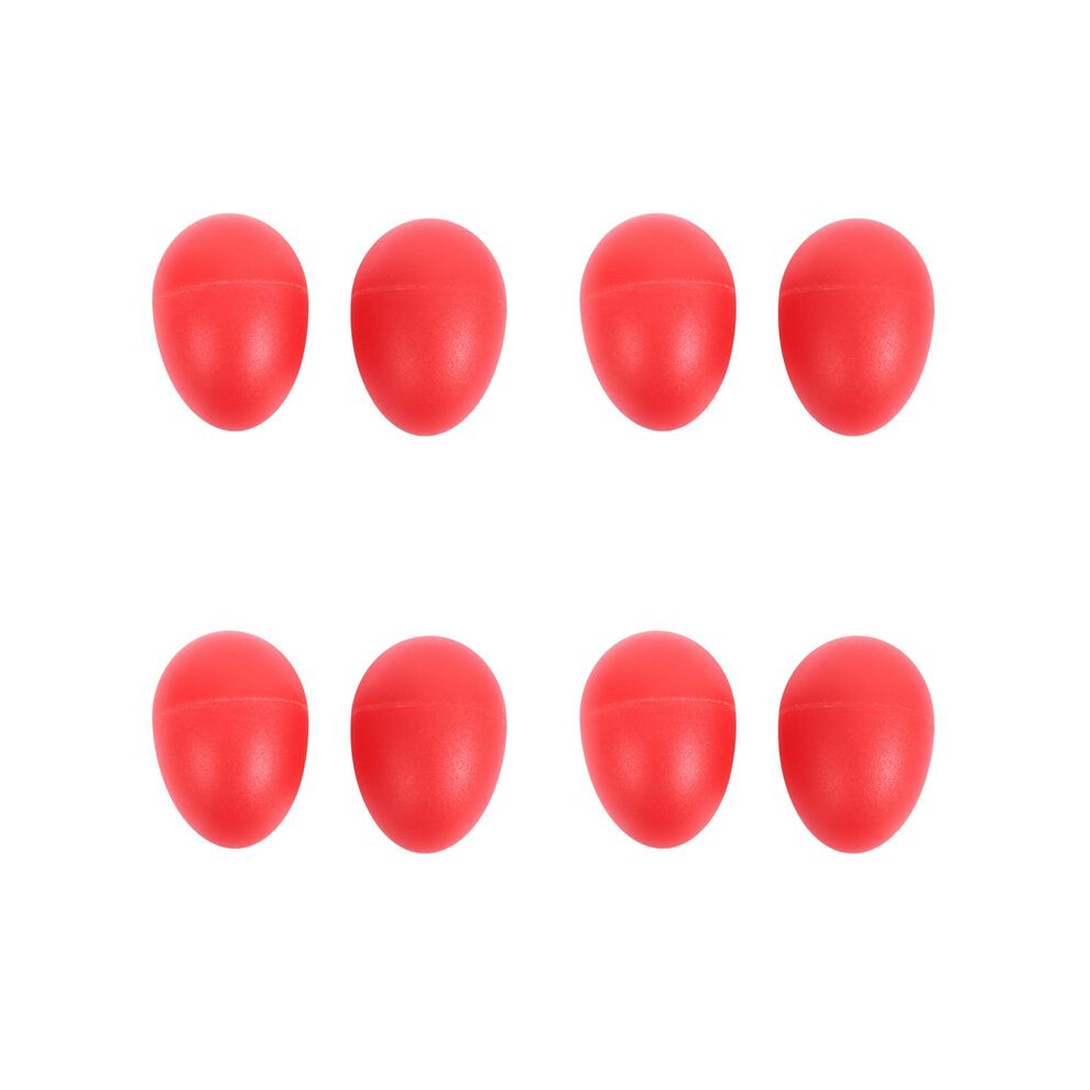 4 Pair Plastic Percussion Musical Egg Maracas Shakers Red 4712293728382