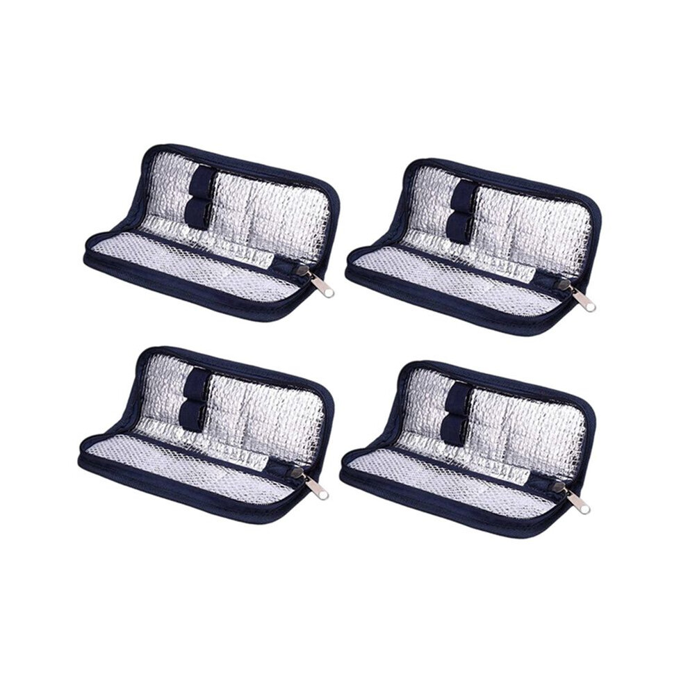 Typecat 4X Insulin Cooler Travel Case Diabetic Medication Organizer Cooler Bag Navy