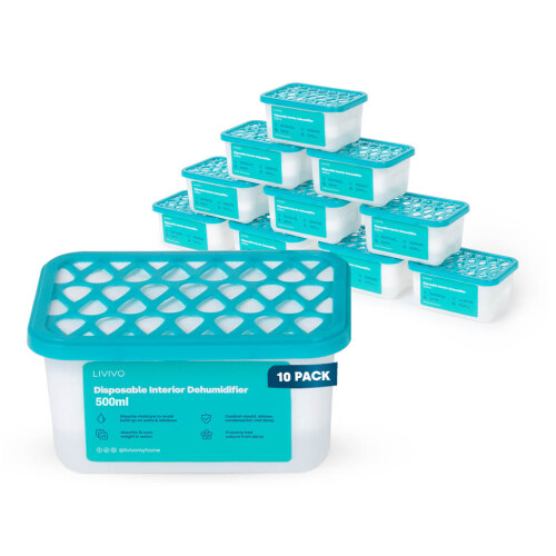 LIVIVO 500ml Teardrop Disposable Dehumidifier 10x
