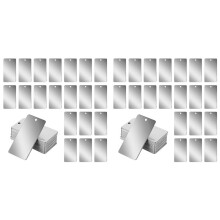 Edelstahl-Gravurrohlinge, Rechteckige Etiketten zum Stempeln und für Bastelarbeiten, 2,5 X 5 cm, 40er-Packung