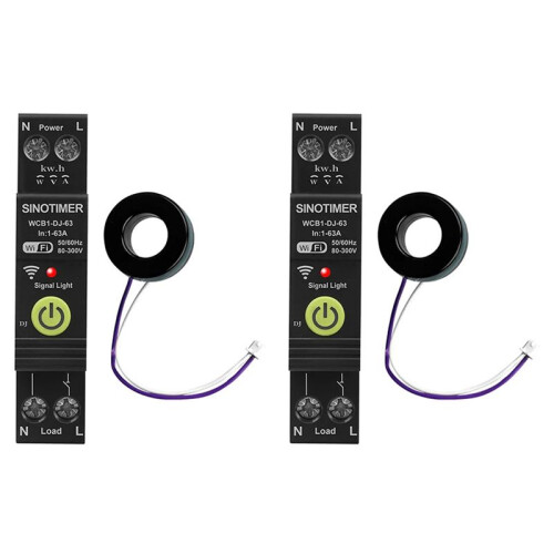 2X  WIFI Overvoltage and Undervoltage Protector Photovoltaic Bidirectional  Meter KWH