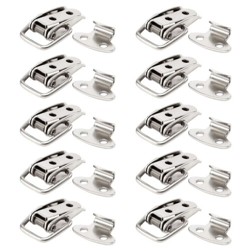 10Pcs Cabinet Spring Loaded Iron Straight Loop Toggle  45Mm Length