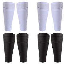4Pairs Soccer Shin Guard Socks Breathable Soccer Shin Guard Sleeves Shin Pads Holder for Kicking Running Cycling L