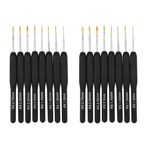 16Pcs / Set Black Knitting Needles Plastic Handle Crochet Hooks for Knit DIY  Loom Tool Weaving Kit Braid
