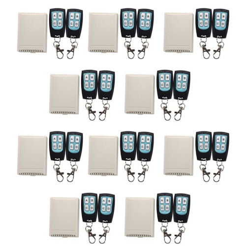 10X Trasmettitore + Ricevitore  12V 4 Canali 200M Wireless RF Remote Control  2