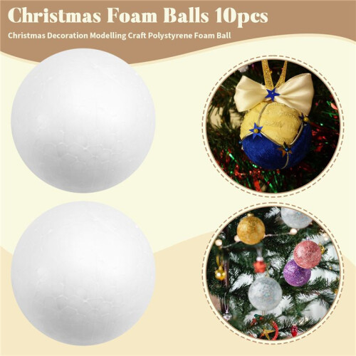 10 x Christmas Decoration Modelling  Polystyrene Foam  Sphere 6cm---White 1