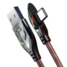 L-förmiges USB-A-auf-Typ-C-Schnellladekabel 5A-1,8 m Rot