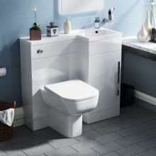 Nes Home White 900mm RH Basin Sink Vanity WC Unit & Rimless BTW Toilet