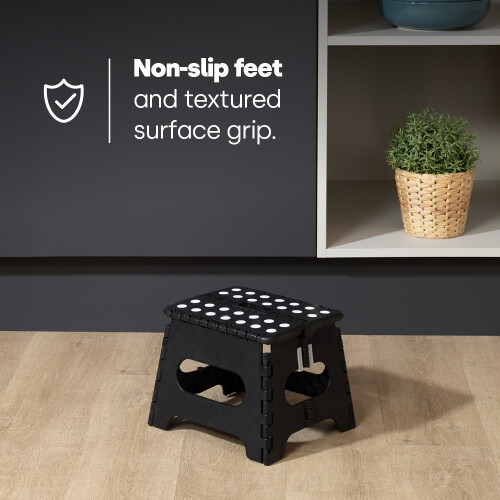 LIVIVO 11" Folding Step Stool Black 2