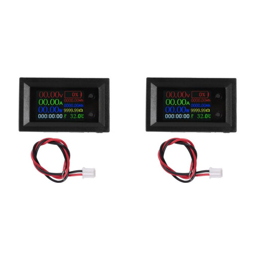 2X 20A Voltmeter Ammeter 9In1 Multifunction Tester IPS LCD Voltage Current Power  Battery Electricity Test Meter