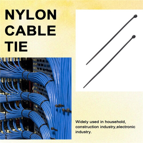 1000 Pcs Black nylon Cable Zip Tie Fasten Wrap 95mm x 2mm 2