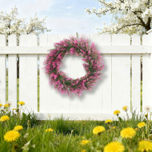 Simulation Eucalyptus Wreath, 42x42cm Artificial Green Leaf & Berry Garland, Indoor/Outdoor Door Decoration, Compatible with Rattan Welcome Signs