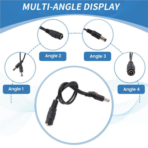 5.5x2.1mm 1 to 2 M/F  Power Splitter Cable for Security CCTV Camera 2