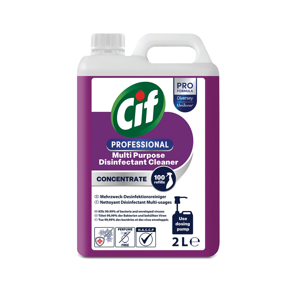 Cif Professional Concentrated Multipurpose Disinfectant Cleaner 2 Litres (Pack Of 2) 9303826