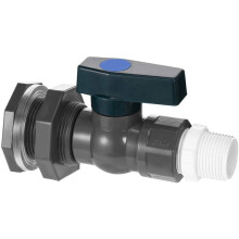 Kit de Grifo de Cubeta de Lluvia de PVC, VáLvula de Bola de PVC de 3/4 Pulgadas, Kit de Grifo de Cubeta para Estanque de Tanque de Agua de Cubeta