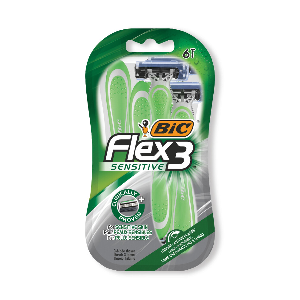 Bic Flex 3 Disposable Razor Sensitive (Pack Of 6) 508096