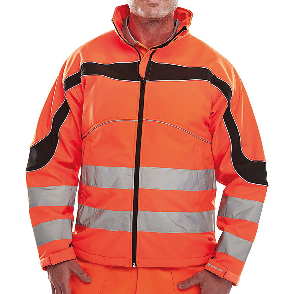 Beeswift Eton High Visibility Soft Shell Jacket Orange/Black 4XL Et41or4xl 5030566168871