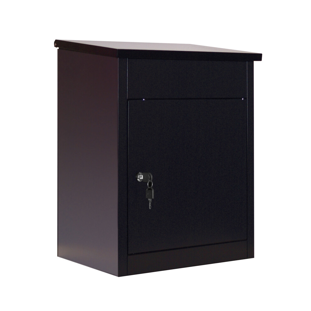 Phoenix Top Loading Parcel Box With Key Lock Pb0581bk Black